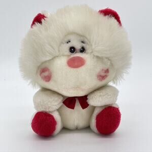 Vintage 1987 Blushers Plush 24K Polar Plush 7" Lion Red Lipstick Valentine Kiss